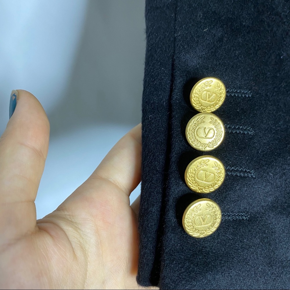 Valentino Men's Black Double-Breasted Blazer with Gold Buttons - Picture 7 of 9